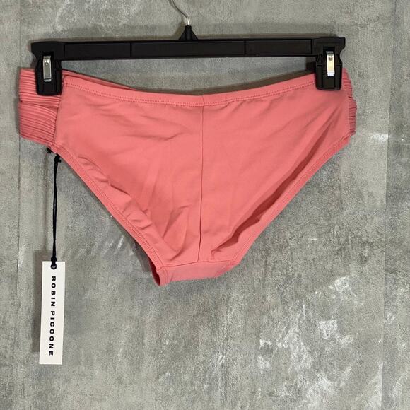 ROBIN PICCONE Pink Lemonade Lily Sash Hipster Moderate Coverage Bikini Bottoms - Picture 2 of 9
